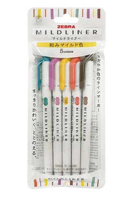 Zebra Mildliner 5 Color Set WKT7-5C-RC-N
