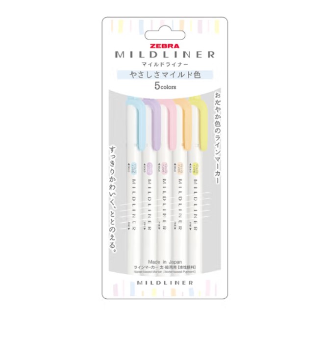 Zebra Mildliner 5 Color Set WKT7-5C-YC