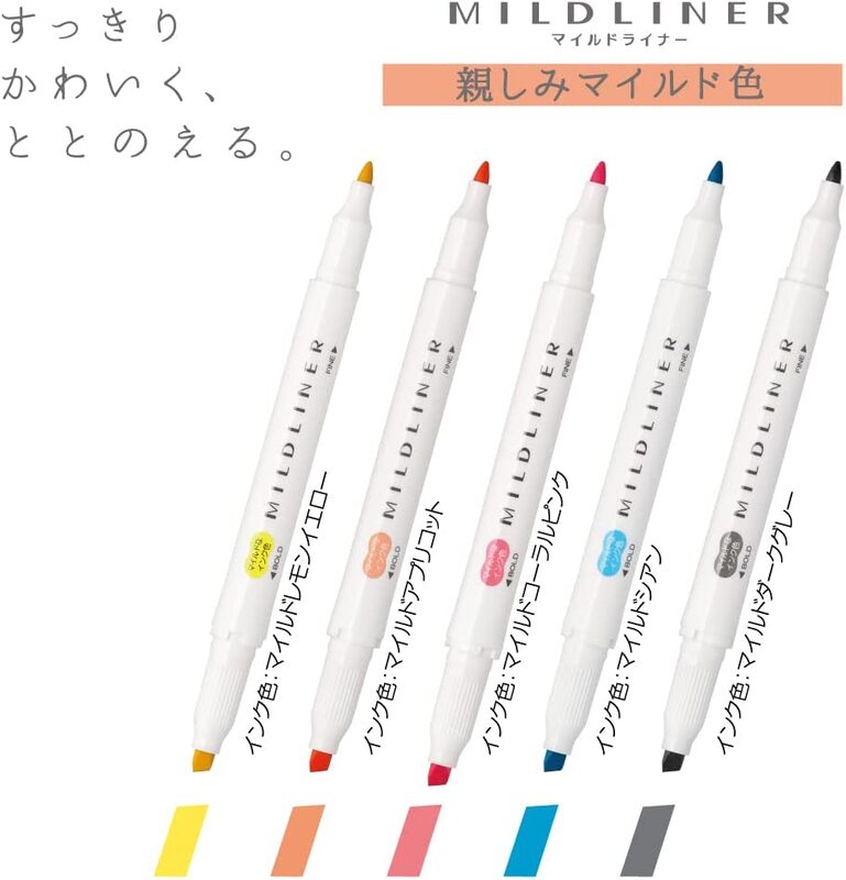 Zebra Mildliner 5 Color Set WKT7-N-5C-N