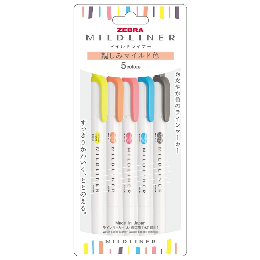 Zebra Mildliner 5 Color Set WKT7-N-5C-N