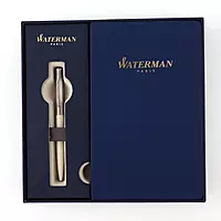 Waterman Gift Set - Allure Deluxe White Ball Pen with Waterman Blue Notebook