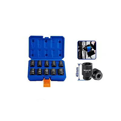 WADFOW 10PCS 1/2" IMPACT SOCKET SET WMS1D01 WADFOW 10PCS 1/2" IMPACT SOCKET SET WMS1D01