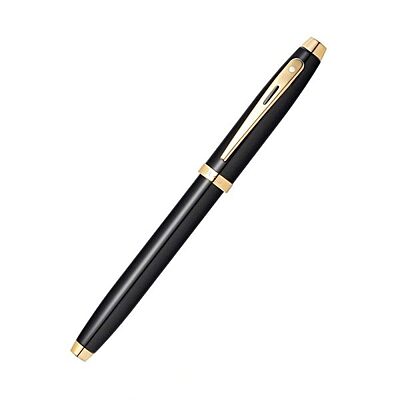 Sheaffer 100 9322 Glossy Black Lacquer with Gold-Plated Trim Fountain Pen – Fine Nib Sheaffer 100 9322 Glossy Black Lacquer with Gold-Plated Trim Fountain Pen – Fine Nib
