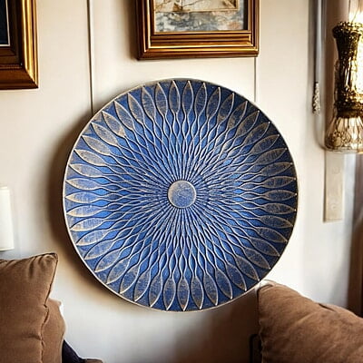Blue and Gold MDF Wall Art Blue and Gold MDF Wall Art