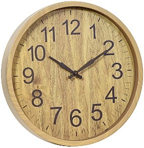 Wall Clock Wood Finish