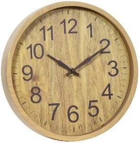 Wall Clock Wood Finish