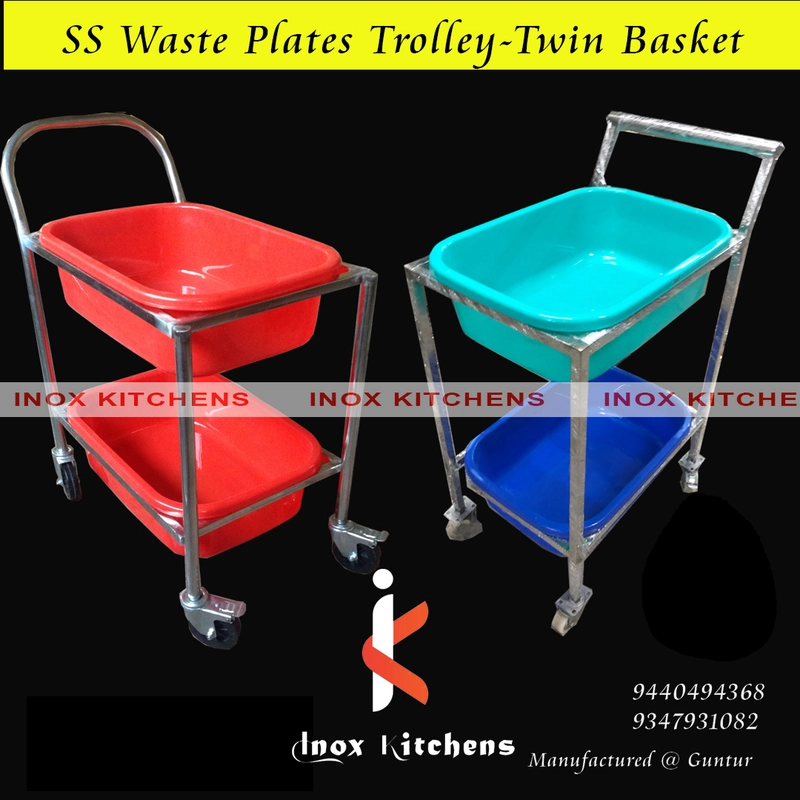 SS Waste Basket Trolley