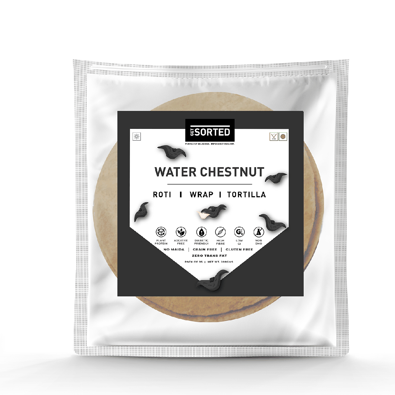 Water Chestnut Roti (Pack Of 5) | 5 Gms Net Carbs
