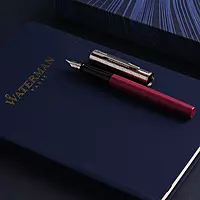 Waterman Gift Set - Allure Deluxe Pink "Fine" Fountain Pen with Waterman Blue Notebook