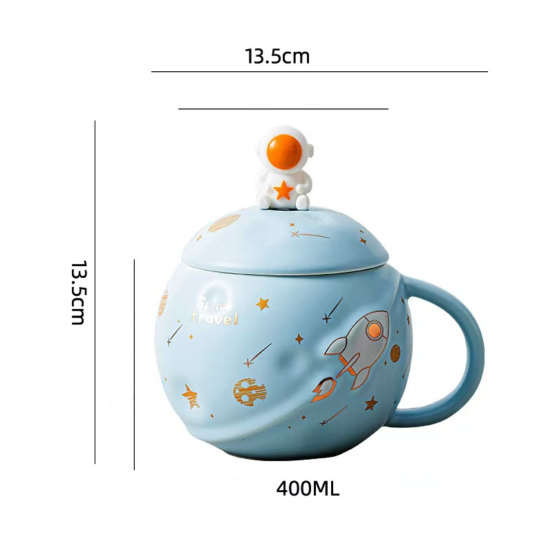 Astronaut Coffee Mug with Lid & Spoon