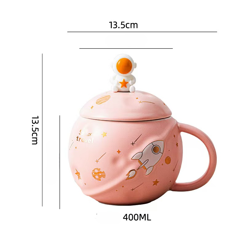 Astronaut Coffee Mug with Lid & Spoon