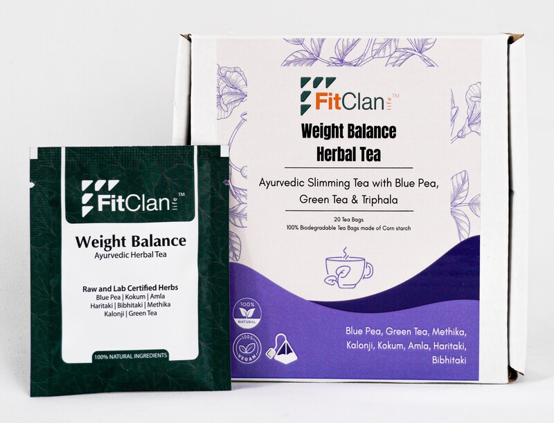 Weight Balance Herbal Tea | Ayurvedic Slimming Tea with Green Tea, Blue Pea & Triphala