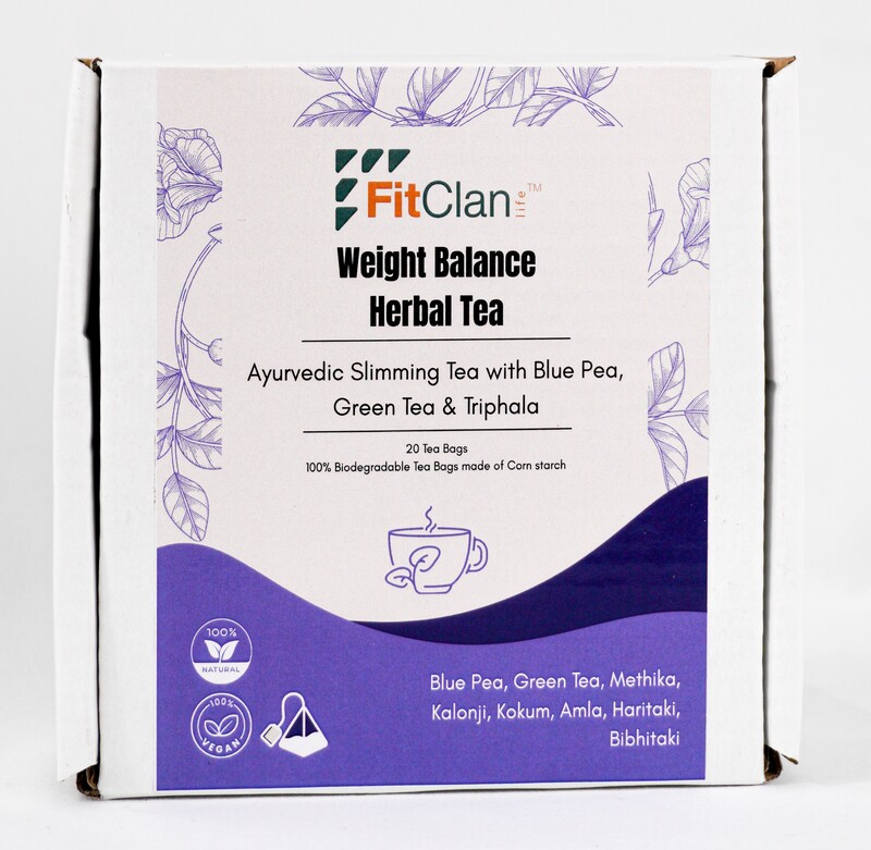Weight Balance Herbal Tea | Ayurvedic Slimming Tea with Green Tea, Blue Pea & Triphala