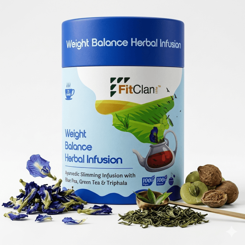 Weight Balance Herbal Tea | Ayurvedic Slimming Tea with Green Tea, Blue Pea & Triphala