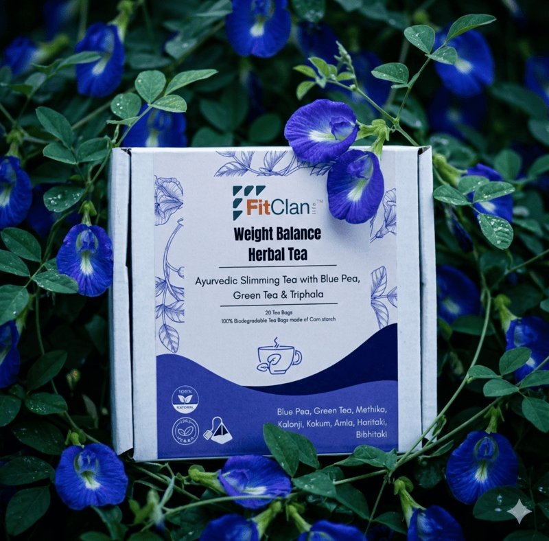 Weight Balance Herbal Tea | Ayurvedic Slimming Tea with Green Tea, Blue Pea & Triphala