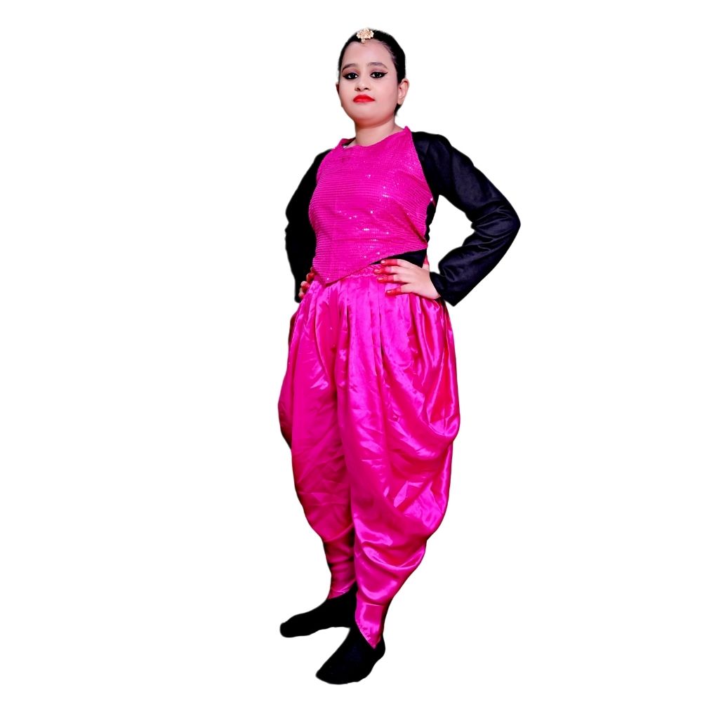 Western Dance Dress For Girl Magenta & Black Western Dance Dress For Girl Magenta & Black