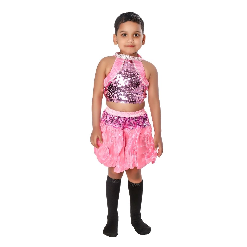 Western Dance Fancy Dress Skirt Top Pink