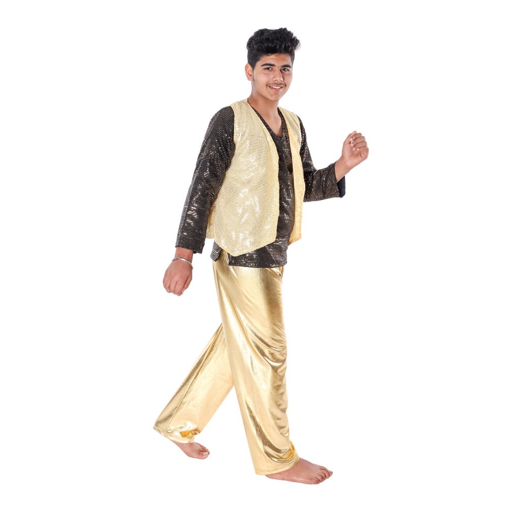 Western Dance Fancy Dress in Black & Golden Western Dance Fancy Dress in Black & Golden