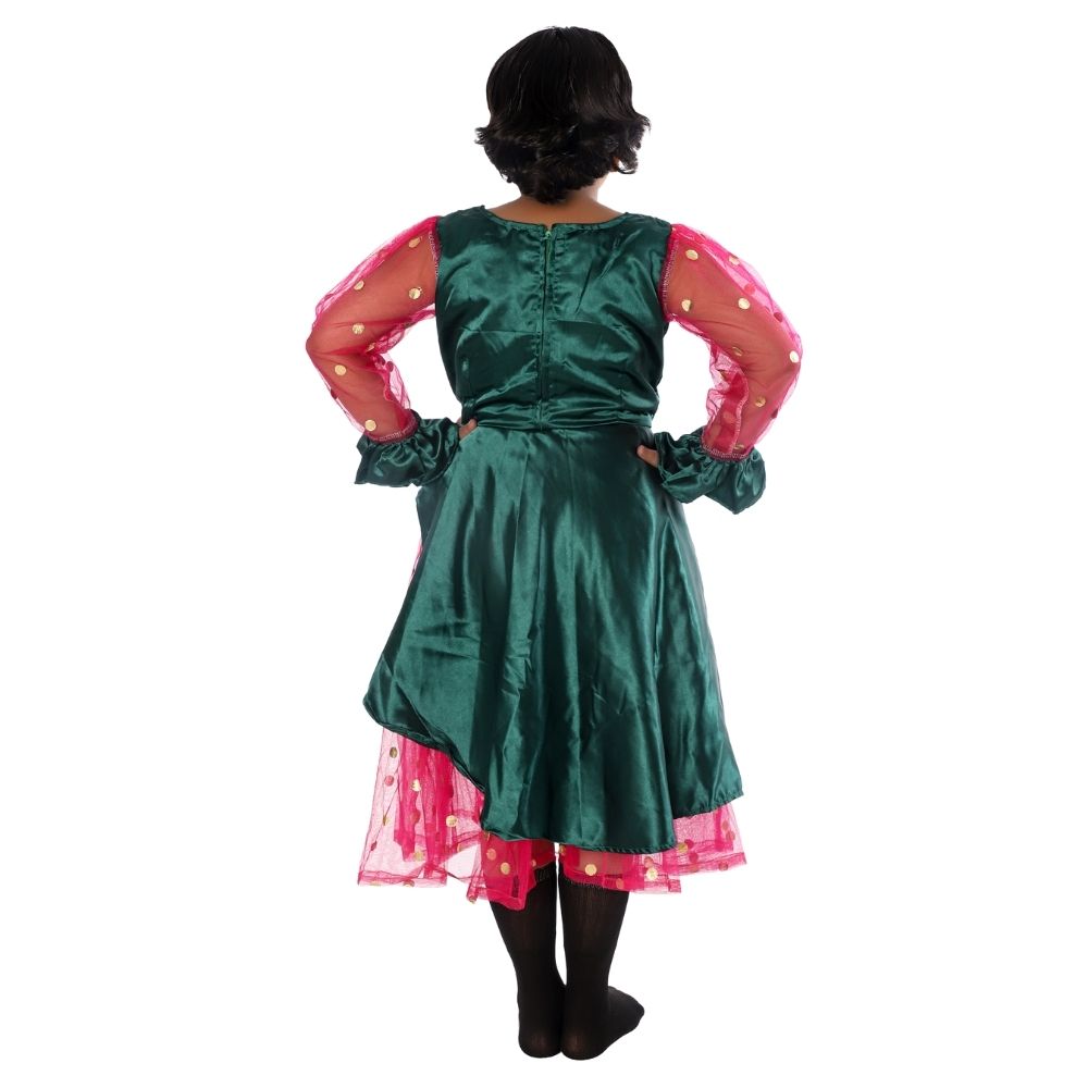 Western Dance Frock Magenta & Bottle Green Western Dance Frock Magenta & Bottle Green