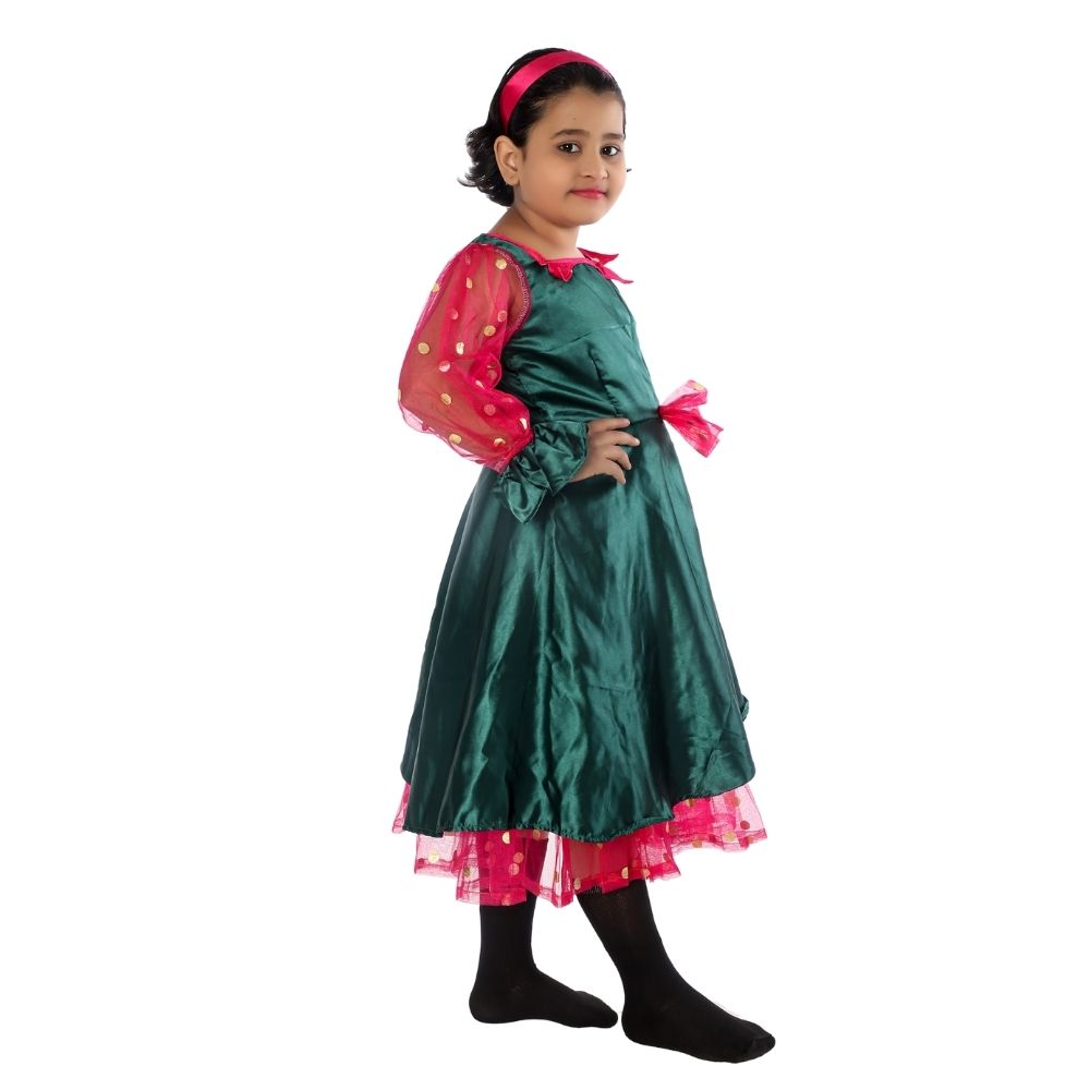 Western Dance Frock Magenta & Bottle Green Western Dance Frock Magenta & Bottle Green