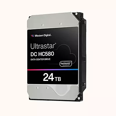 Western Digital WD Ultrastar DC HC580- Hard Drive - 24 TB - Internal - 3.5" (8.9 Cm) - SATA - WUH722424ALE6L4