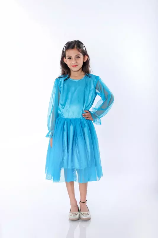 Western Dance Frock Fancy Dress Costume Blue For Girls