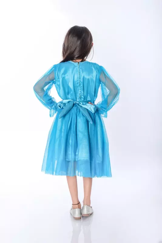 Western Dance Frock Fancy Dress Costume Blue For Girls