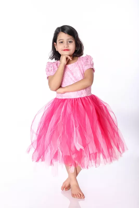 Western Dance Frock Fancy Dress Costume Pink For Girls
