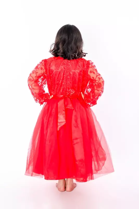 Western Frock Fancy Dress Costume Red For Girls