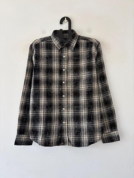 Charcoal mist check shirt