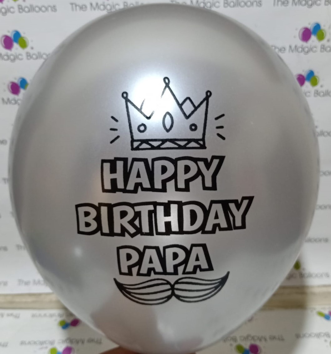 The Magic Balloons Store- Happy Birthday Dad Latex Balloons Pack of 30 pcs
