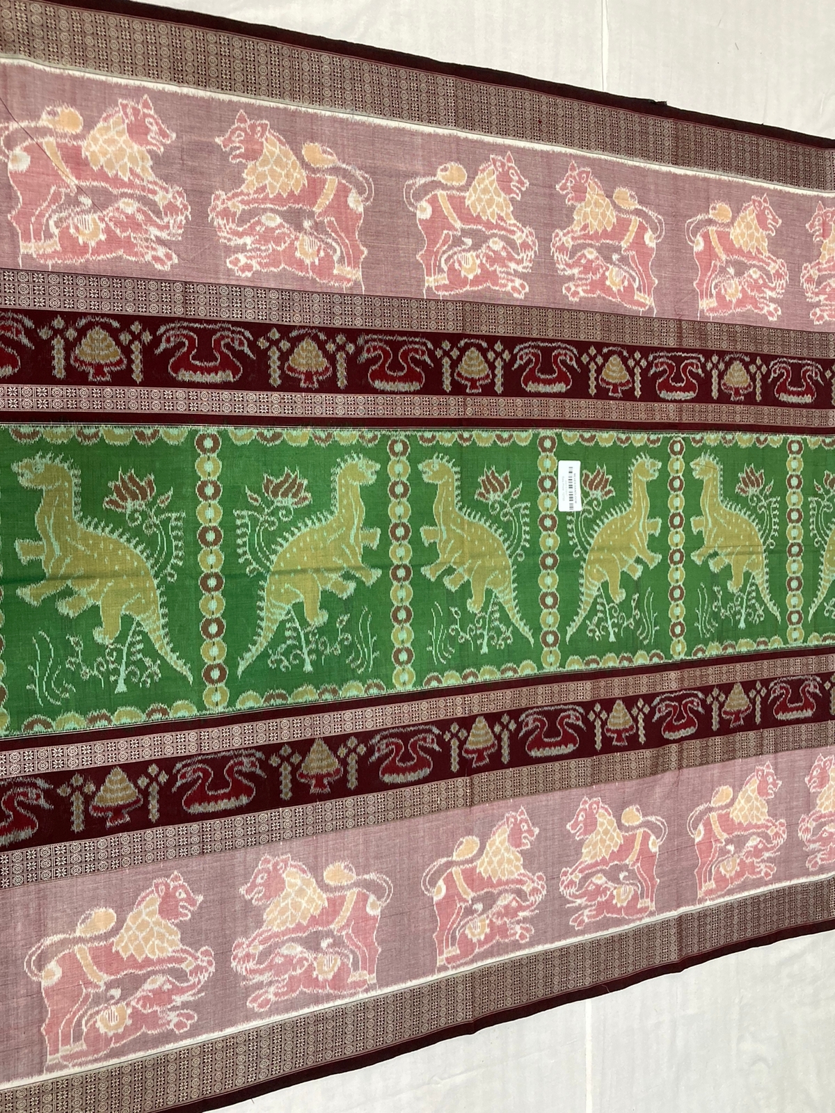 DINOSAUR BANDHA DOUBLE BORDER SAREE
