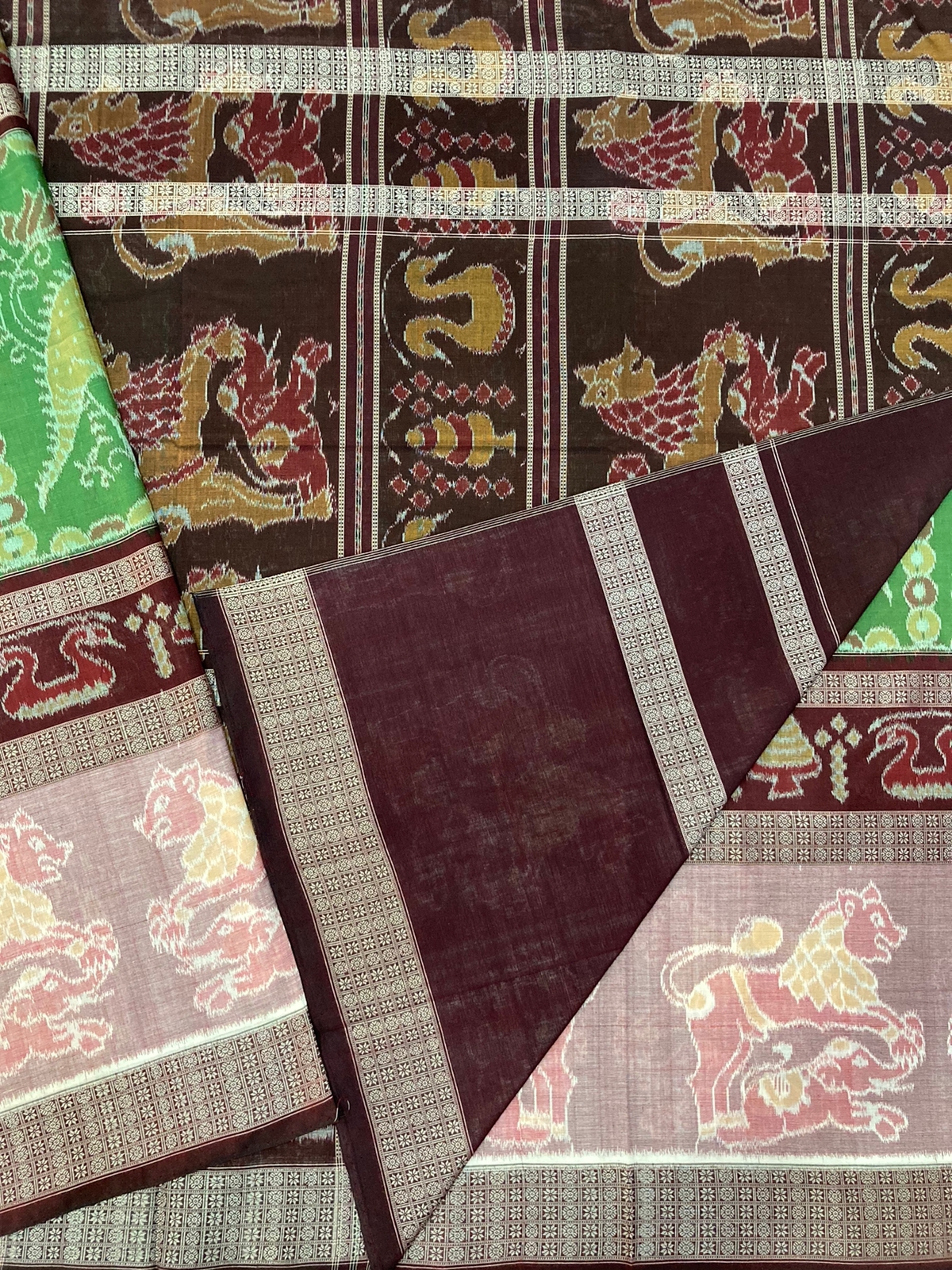 DINOSAUR BANDHA DOUBLE BORDER SAREE