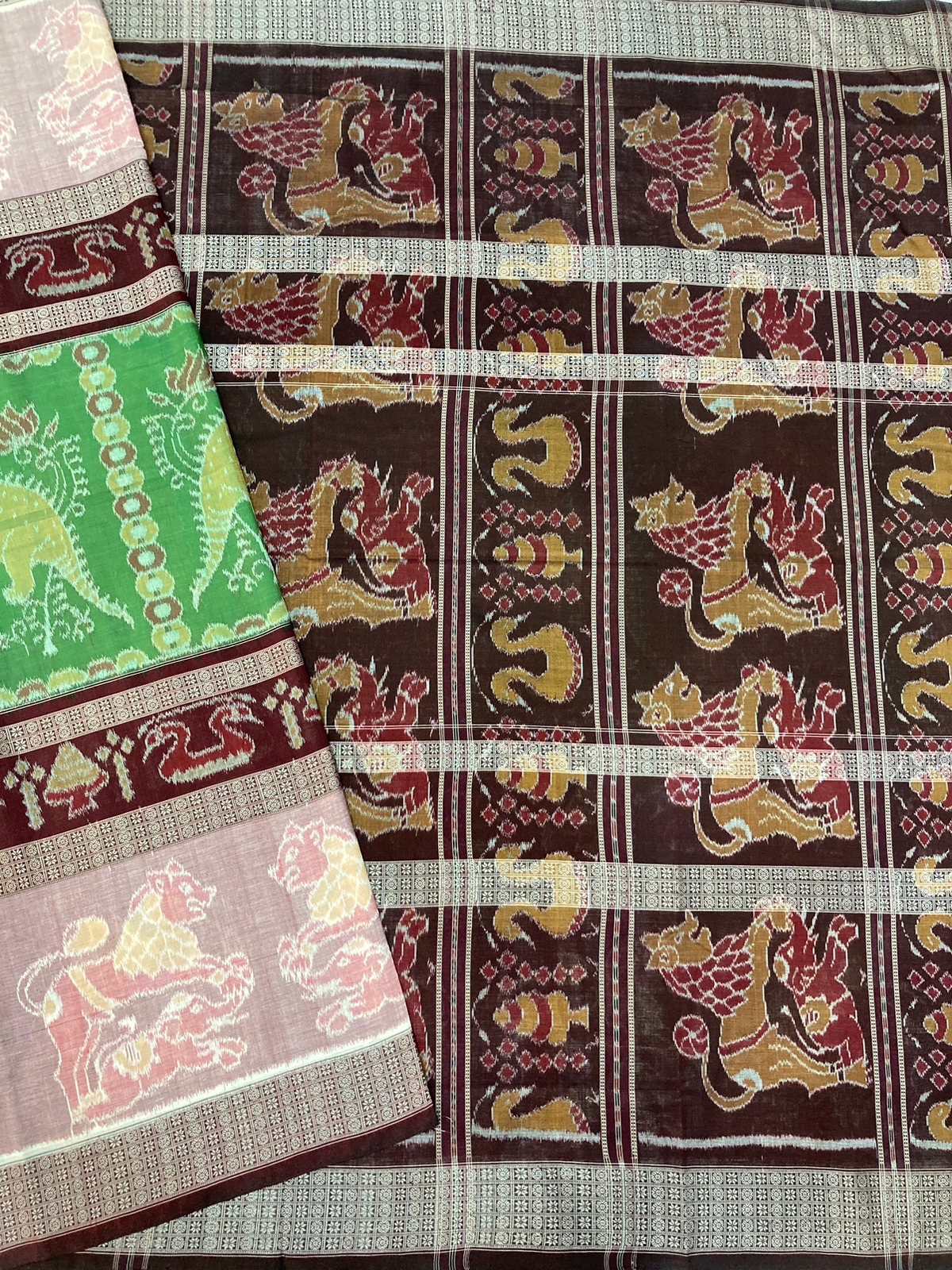 DINOSAUR BANDHA DOUBLE BORDER SAREE