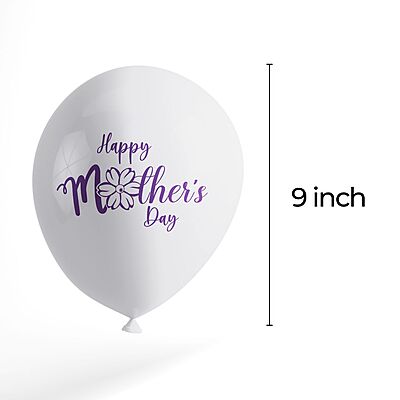 The Magic Balloon- Show Mom Your Love: Happy Mother's Day Combo Kit with 20 Printed Balloons and a Banner Pack of 21pcs