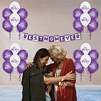 The Magic Balloon- Show Mom Your Love: Happy Mother's Day Combo Kit with 20 Printed Balloons and a Banner Pack of 21pcs