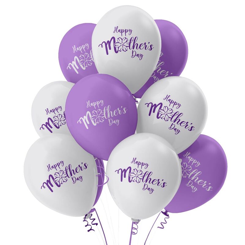 The Magic Balloon- Show Mom Your Love: Happy Mother's Day Combo Kit with 20 Printed Balloons and a Banner Pack of 21pcs