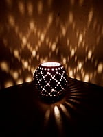 Coconut Shell Tea Light Holder - Diamond