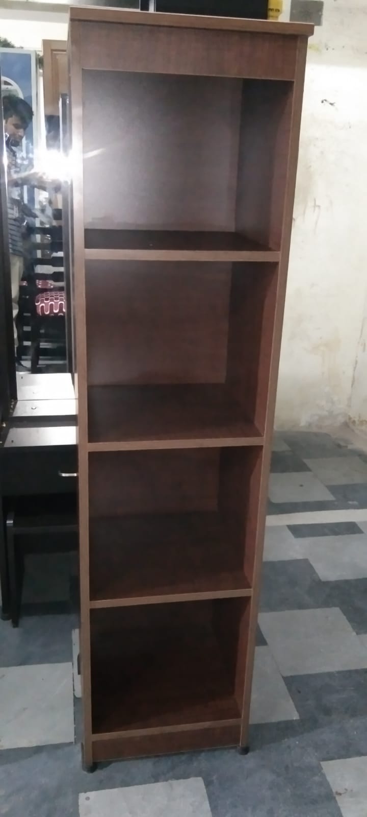 GURU CB-12 4 Steps Open Cupboard|60X15X15|White-ChocoMaple||MP Cabinet
