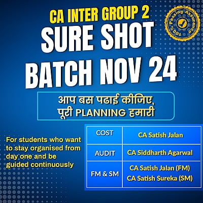 CA Inter Group 2 Sure Shot Batch For Nov 24 - By SJC Institute CA Inter Group 2 Sure Shot Batch For Nov 24 - By SJC Institute
