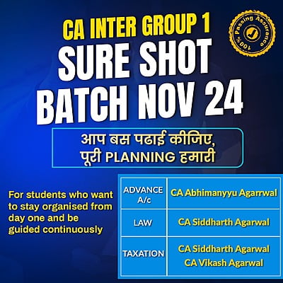 CA Inter Group 1 Sure Shot Batch For Nov 24 - By SJC Institute CA Inter Group 1 Sure Shot Batch For Nov 24 - By SJC Institute
