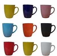 Conical ceramic mugs