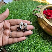 candy stone earings with pearl
