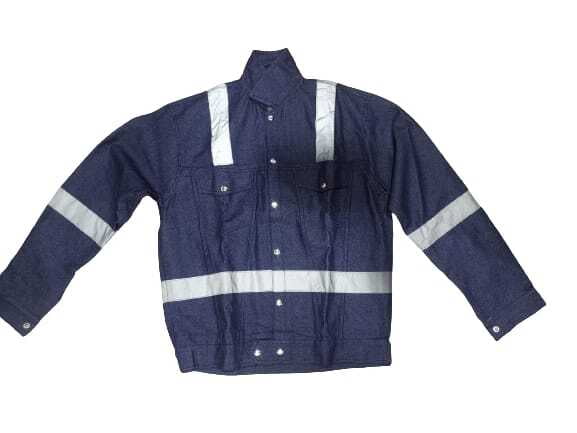 ISAFE Industrial Workwear Safety Waistcoat Jeans Jacket with Reflective Tape for Worker, Engineers, Supervisor