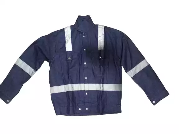 ISAFE Industrial Workwear Safety Waistcoat Jeans Jacket with Reflective Tape for Worker, Engineers, Supervisor