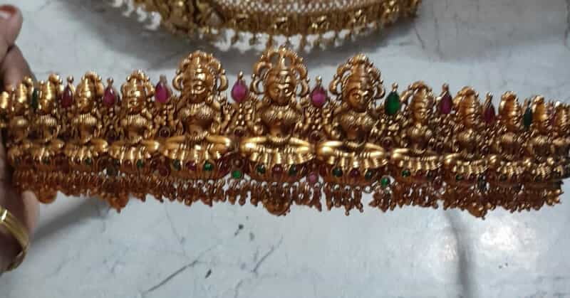 red gold type lakshmi design hipblet