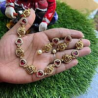 peacock design Multistone Neckpiece