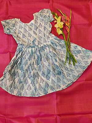 Soft Cotton hand block print white and blue combination