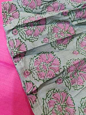 grey and light pink super soft cotton frock