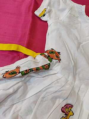 Super soft  hand block print quirky print cotton frock